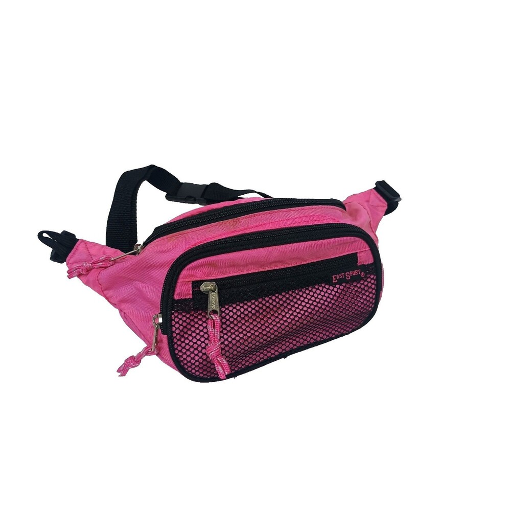 Vintage EastSport Fanny Pack Belt Waist Bag Pink 90s Retro 4 Pocket